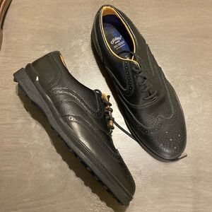 Vintage Black Oxford Golf Shoes